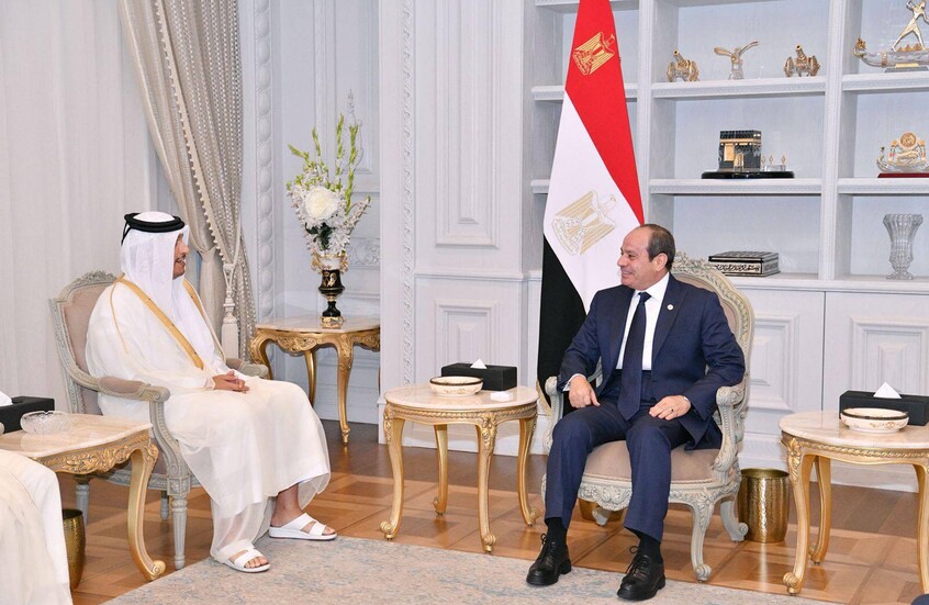 السيسي وآل ثاني: لا لاحتلال غزة والحل في دولة فلسطينية مستقلة