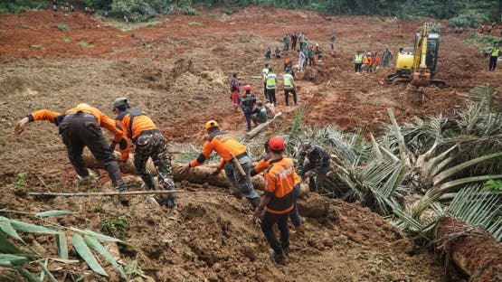 Search Continues for Missing Persons After Landslides in Indonesia's Java Island