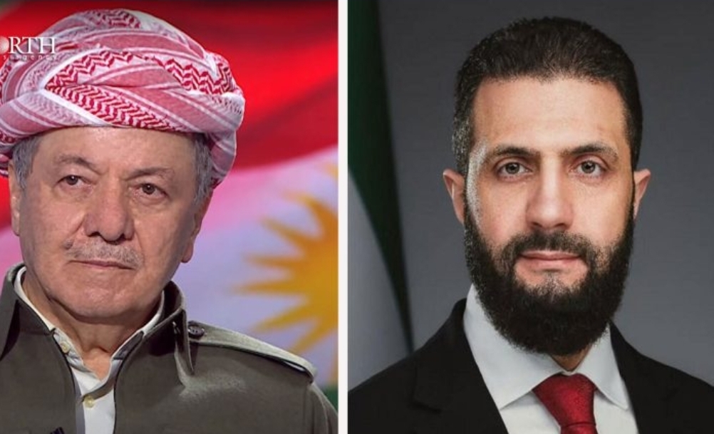 Syrian President Al-Shara and Kurdish Leader Barzani Discuss Regional Stability